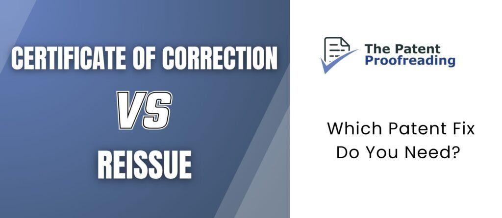 CoC Versus Patent Reissue